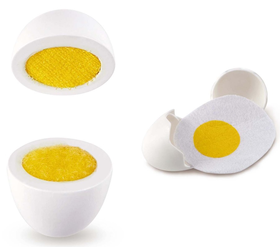 Pack x 6 huevos madera y velcro Hape