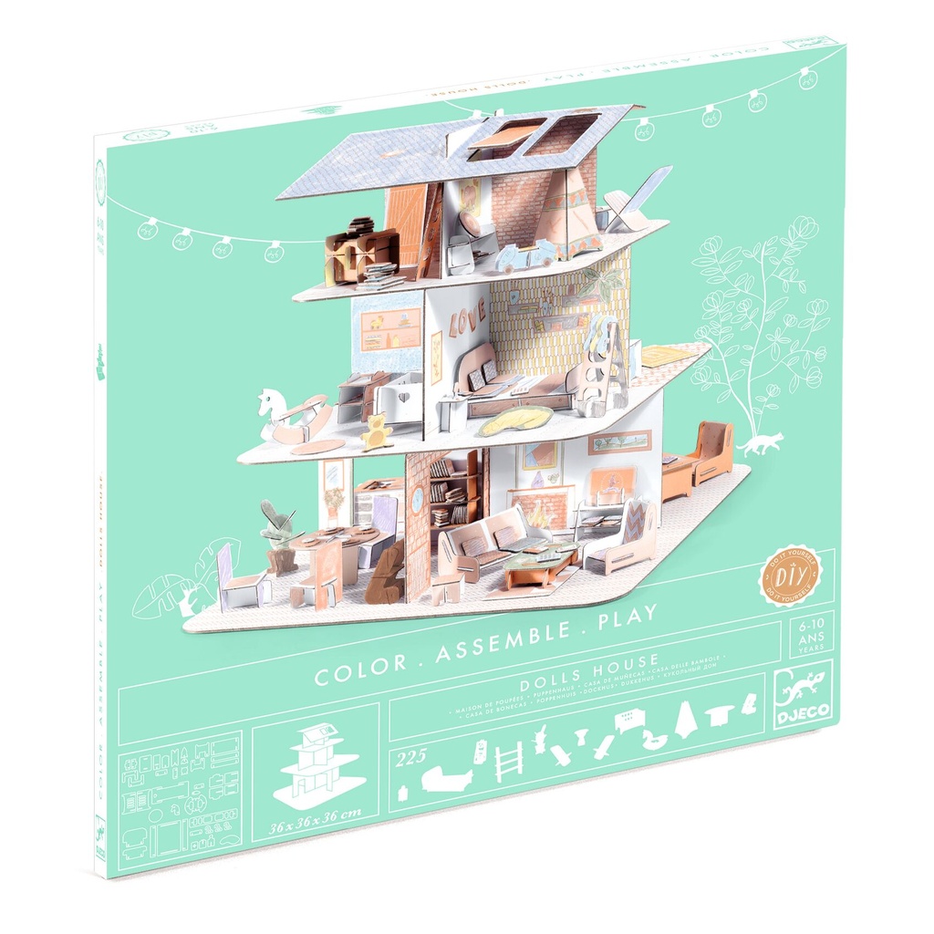 Color Assemble Play Wood Doll’s house Djeco