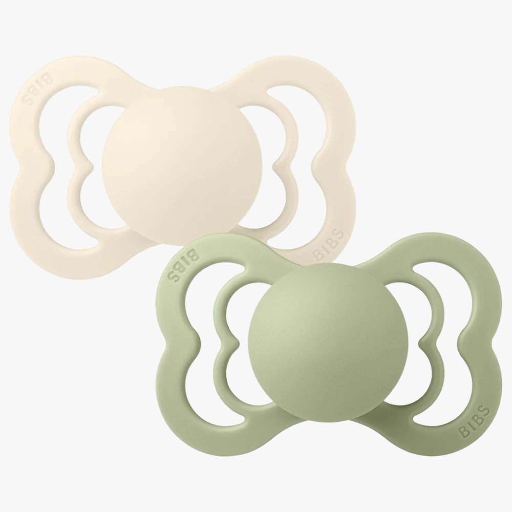 Chupete Supremme Silicona Ivory / Sage Talle 1 BIBS
