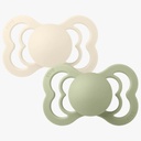 Chupete Supremme Silicona Ivory / Sage Talle 1 BIBS