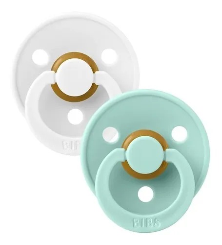 Colour 2 Pack Latex Size 1 White/Mint Bibs