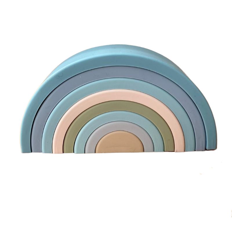 Arcoiris en silicona chico celeste Hopping