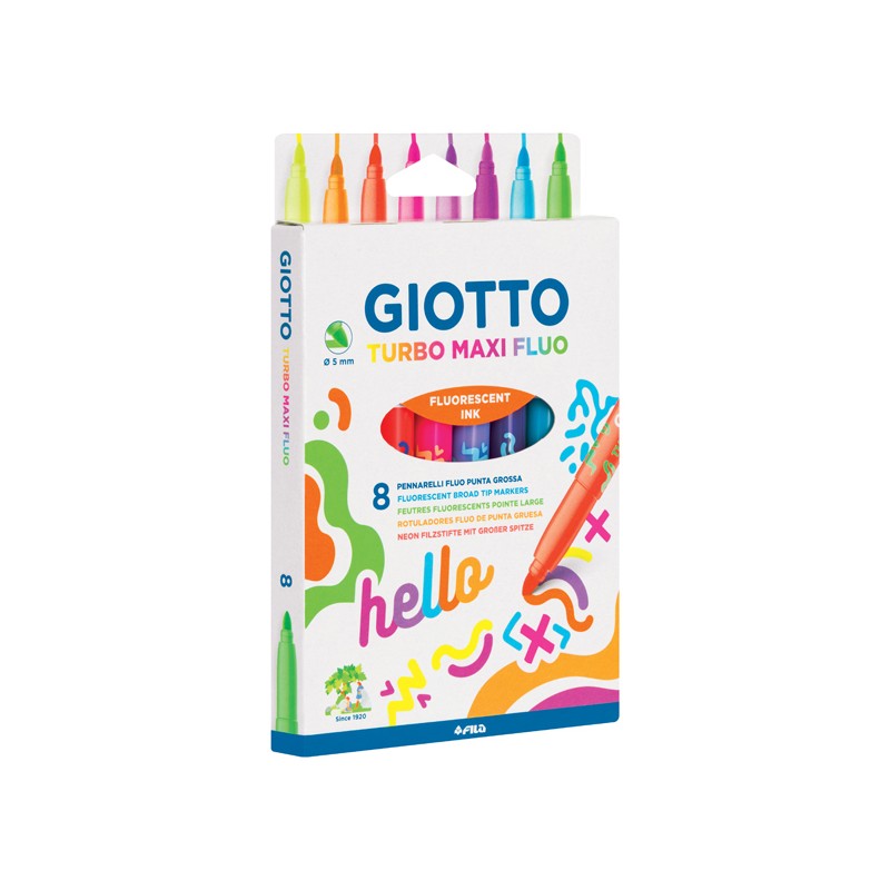Marcador Maxi Fluo x8 Giotto