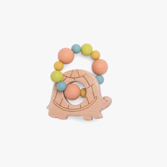 Turtle teething ring rattle Trois Petits Lapins Moulin Roty