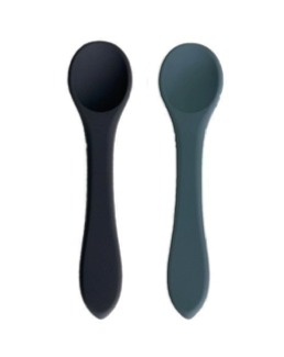 Cucharas x 2 silicona gris y celeste Storki
