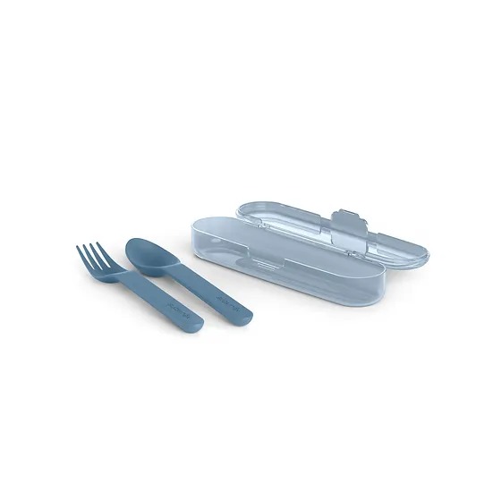 Set Cuchara + Tenedor + Estuche +12M Azul Oscuro Suavinex