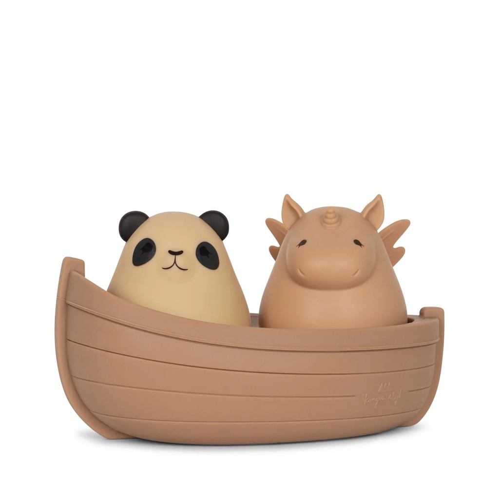 Silicone Bath Toys Boat Panda Unicorn Blush Mix Konges Slojd