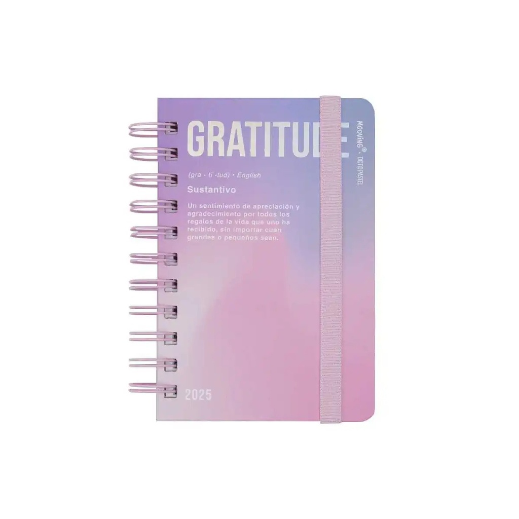 Agenda Gratitud Pastel 2 dias por pagina Mooving