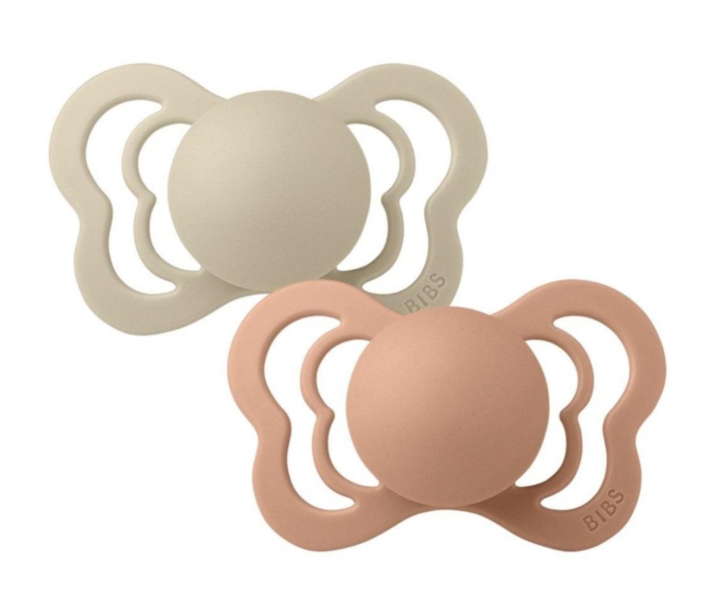 Couture 2 Pack Silicone Size 1 Vanilla/Peach Bibs