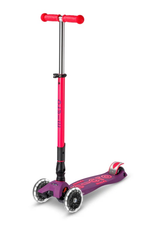 Monopatin Maxi Pleg Neon LED MMD228 - Fucsia/Uva Micro