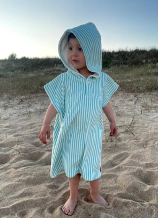 Poncho Green Stripes - L Martin Pescador