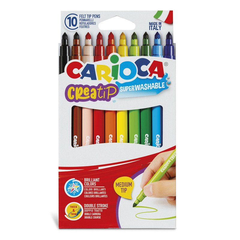 Marcadores Finos Creatip Caja X 10 Carioca