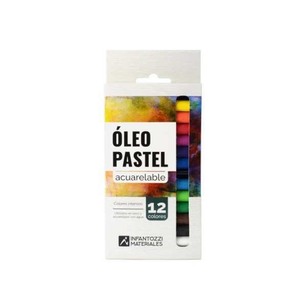 Óleo pastel acuarelable x 12 unidades Infantozzi Materiales