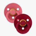 Colour 2 Pack Latex Size 1 Coral/Ruby Bibs