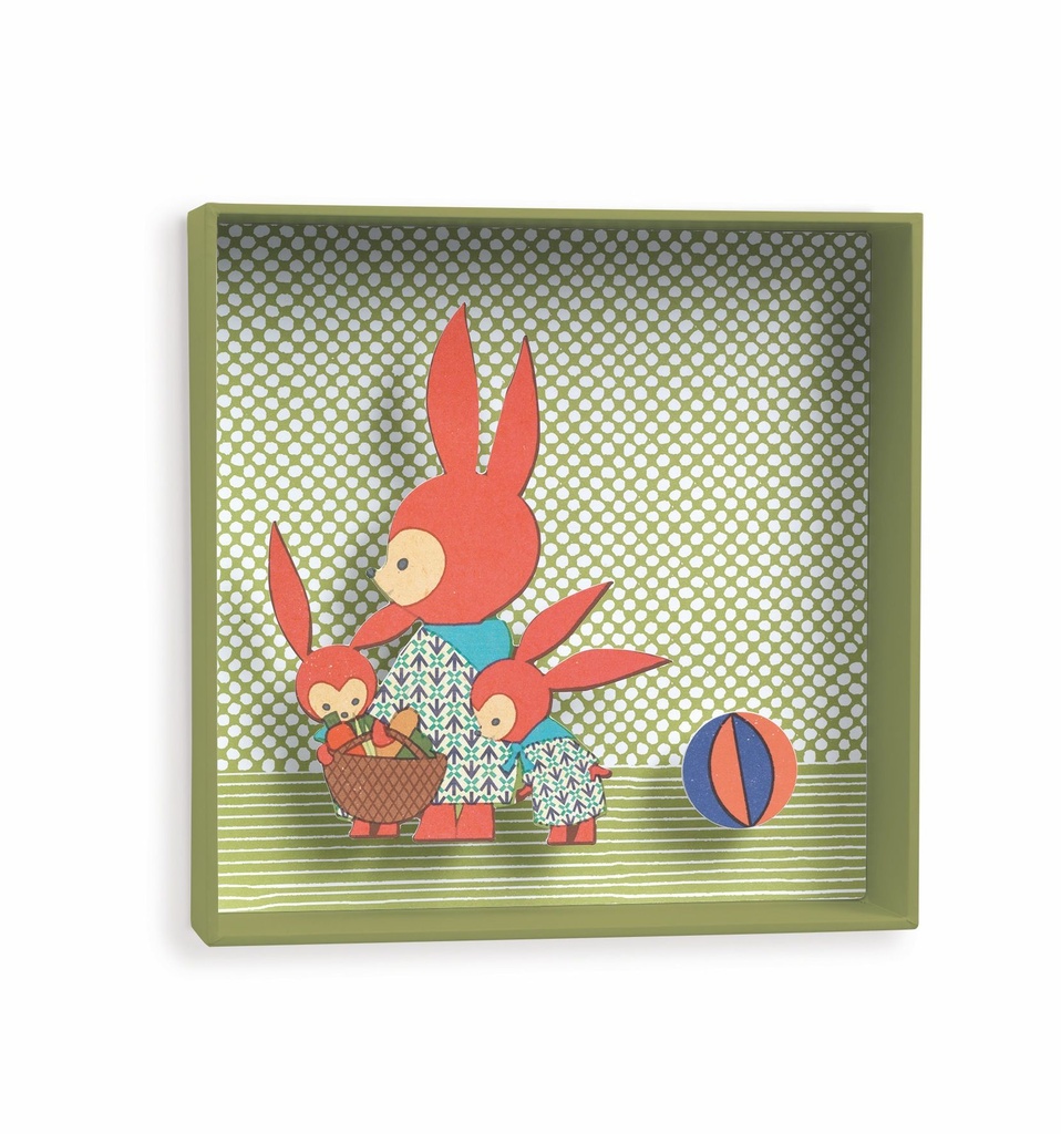Family Rabbit - 18,5X18,5X4Cm Little Big Room By Djeco