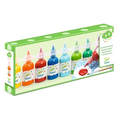 8 Bottles Of Poster Paint Design By By Djeco