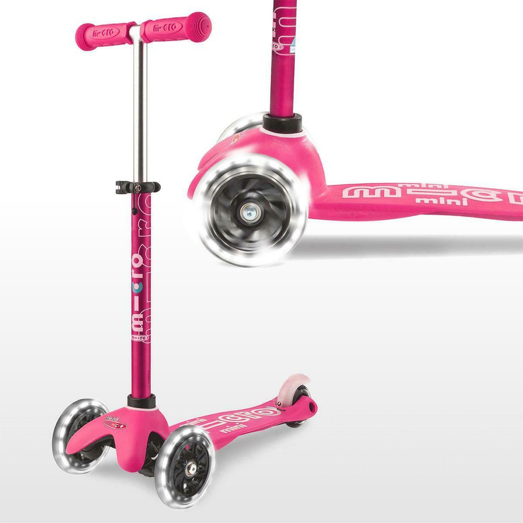 Monopatin Mini Deluxe LED Pink Micro