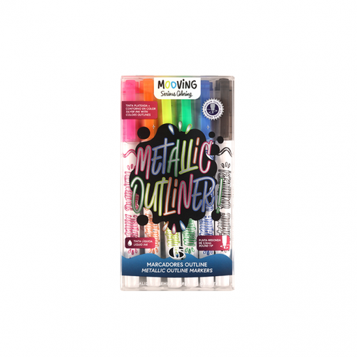[7799133007064] Marcadores outline metalizados x 6 Mooving
