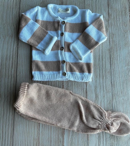 [PK36] Set Nido tejido - beige 3-6 Peekaboo