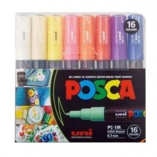[4902778246085] Marcadores 0.7mm x 16 Colores Clasicos Posca