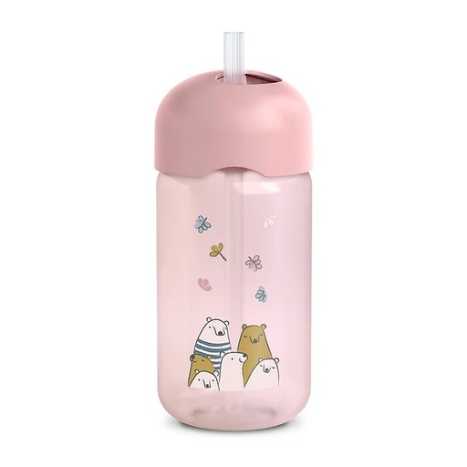 [8426420086745] Vaso De Pajita 340Ml - Bears Rosa Suavinex
