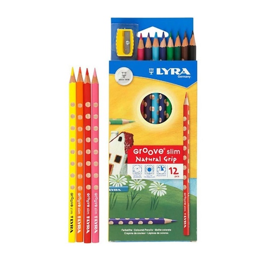 [4084900202401] Lapices 12 colores Groove slim + sacapuntas Lyra