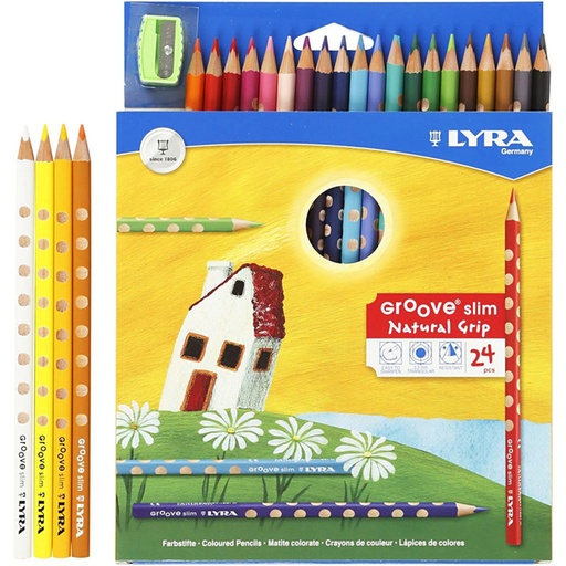 [4084900202432] Lapices 24 colores Groove slim + sacapuntas Lyra