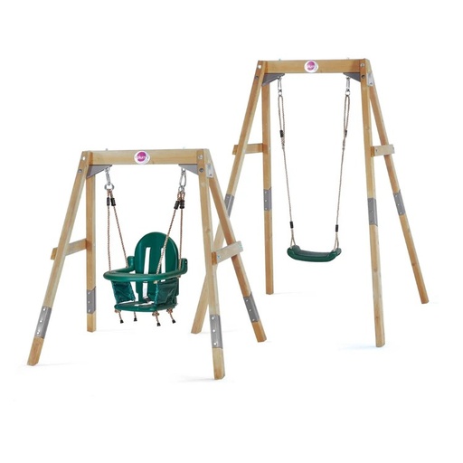 [27519AA108] 2-In-1 Wooden Single Swing Set Plum