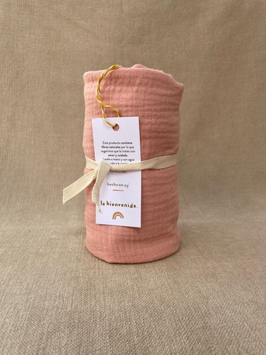 [LB02] Rebozo de muselina rosa La Bienvenida