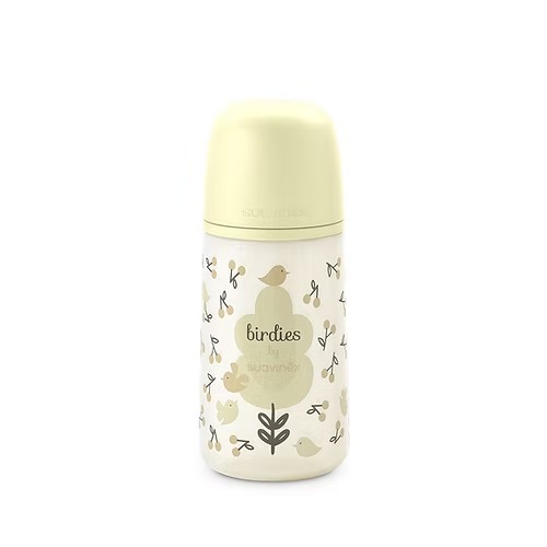 [8426420904797] Biberón 270Ml Fisio. 3-6M Flujo M - Birdies Crema Suavinex