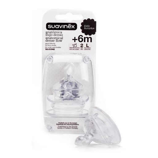 [8426420006279] Tetina Anat.  +6M Flujo L Pack 2 Uds Silicona Suavinex