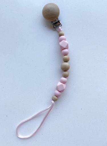 [NANSU7] Clip Chupete Madera Rosado Nansu