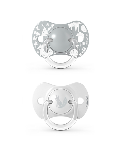 [8426420074735] Chupete Fisio. Sx Pro 0-6M (X2Uds) Fox Gris Silicona Suavine