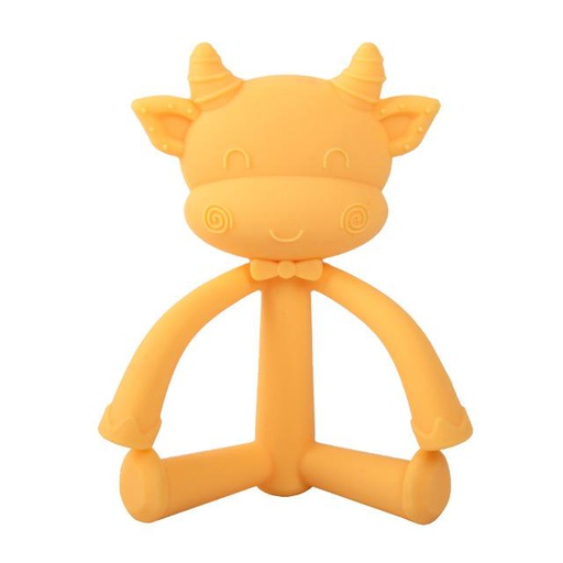 [sste01-5] Mordillo silicona vaca mustard (mostaza) Storki
