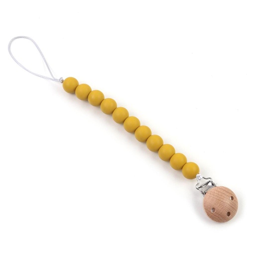 [sspc01-5] Clip chupete silicona Mostaza Storki